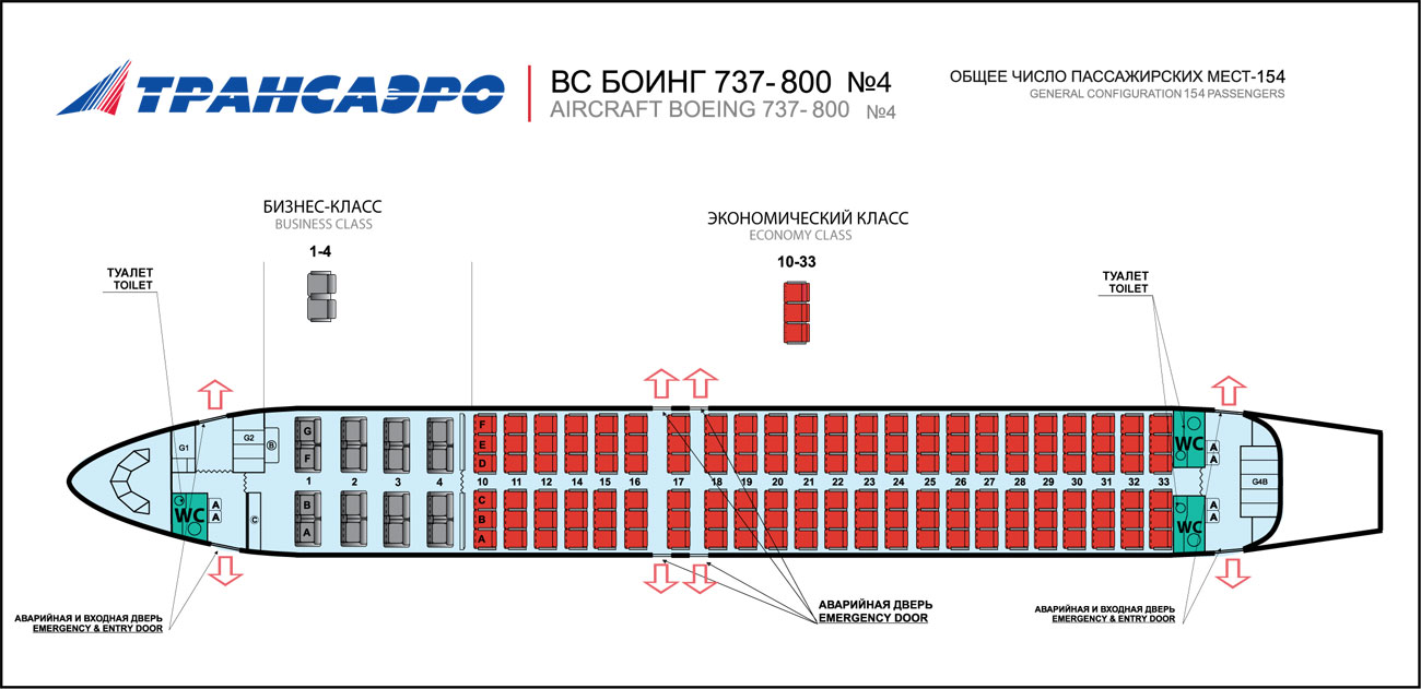 Боинг 747 схема кресел